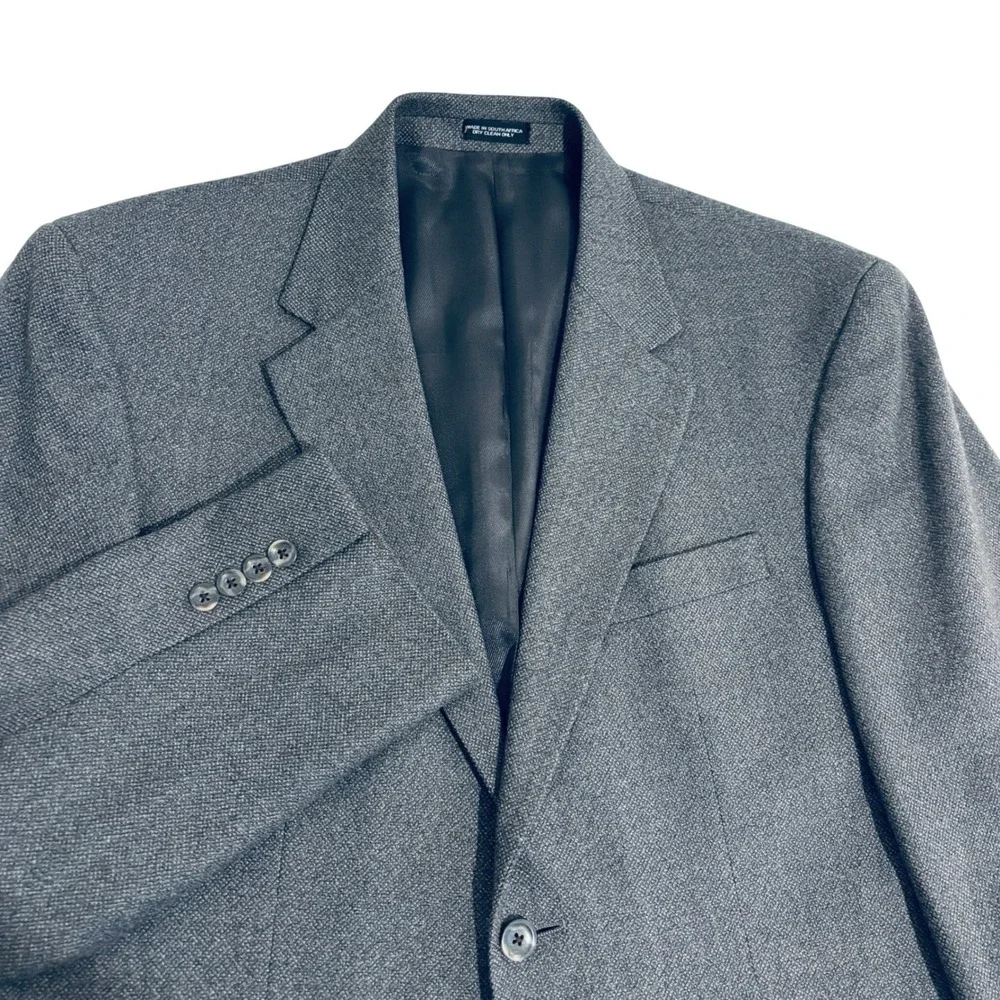 Oscar de la Renta Blazer Mens 42R Gray Lambswool Cashmere 2 Button Fully Lined
